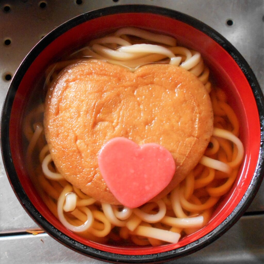 水沢うどん 大澤屋 バレンタイン限定 ハートの揚げ LOVEきつね