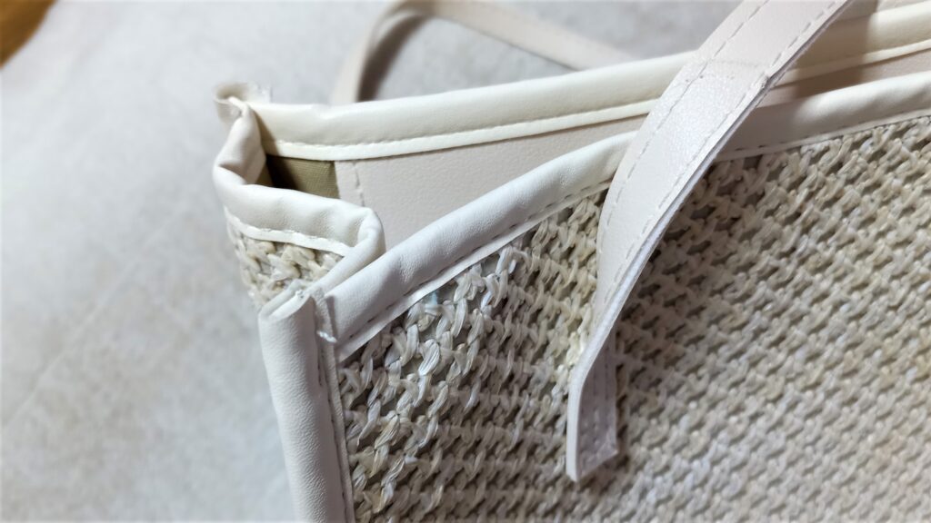 SHEIN サマーバッグ　ホワイト編みバッグ (3)