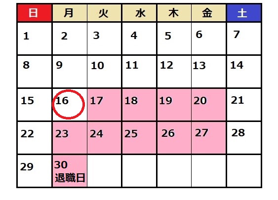 有給休暇　最終出勤日の求め方