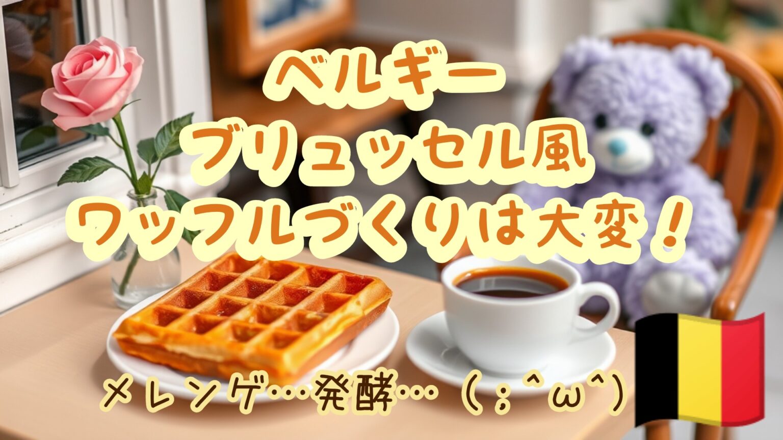 ベルギーワッフル ブリュッセル風 メレンゲ イースト菌で発酵させます。