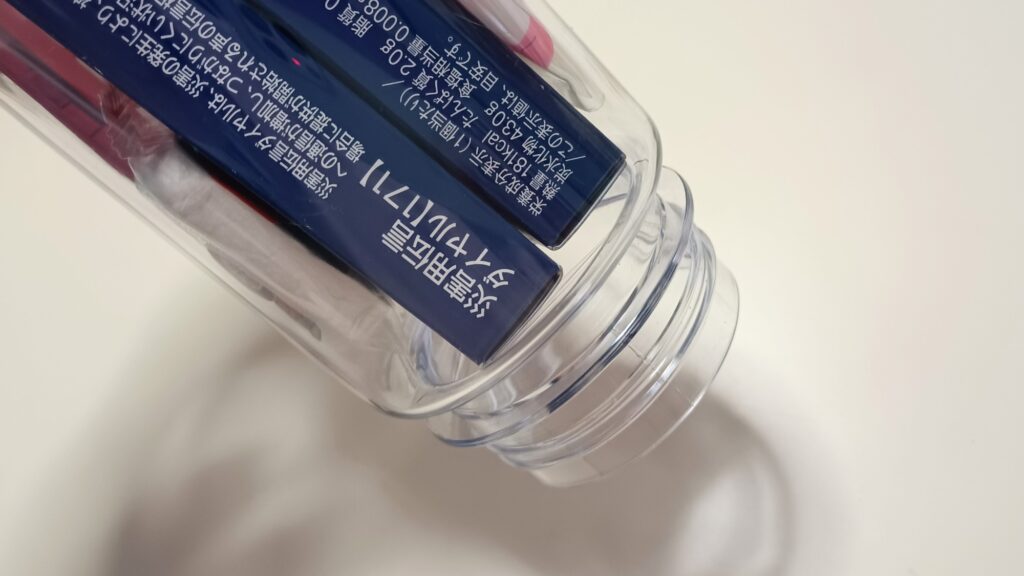 防災ボトル 羊羹がつまる