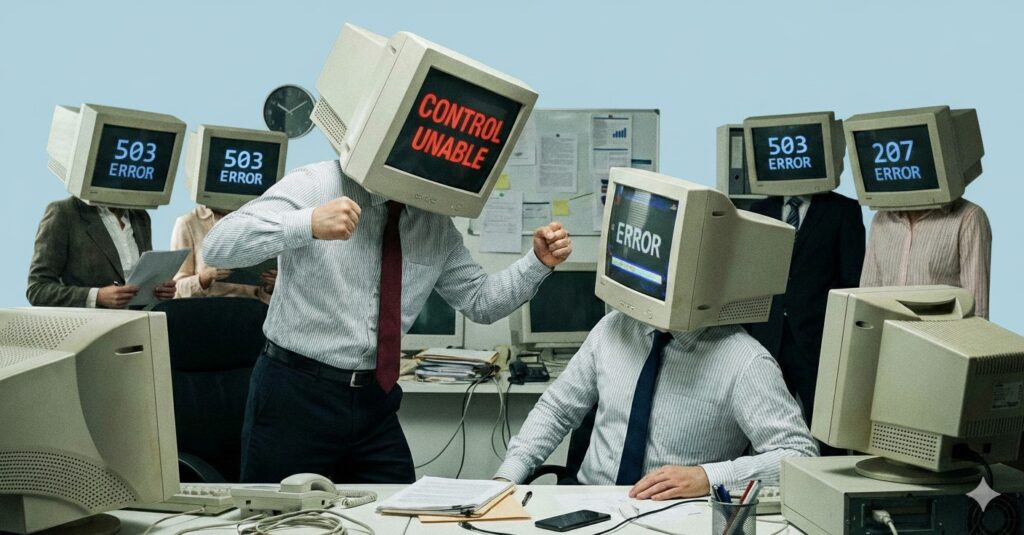 パソコン人間 コントロールを失い、周りにエラーを出す