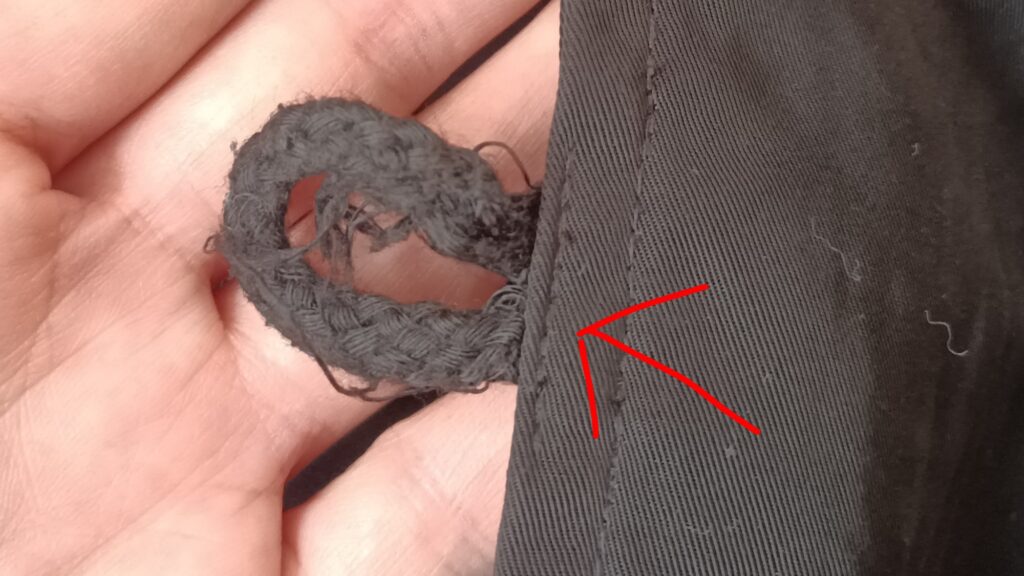 N－2Bジャケット ボタンループ お直し ダイソー