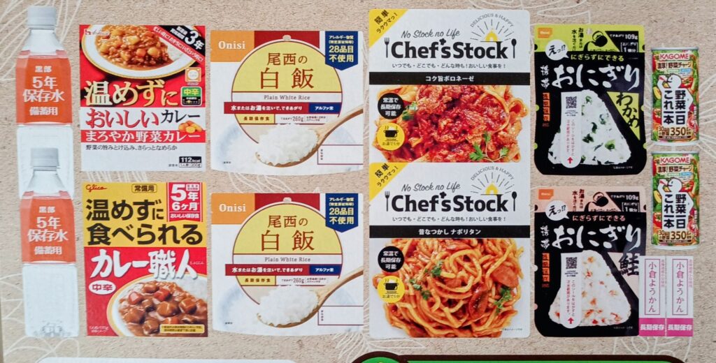 防災備蓄食品2日分